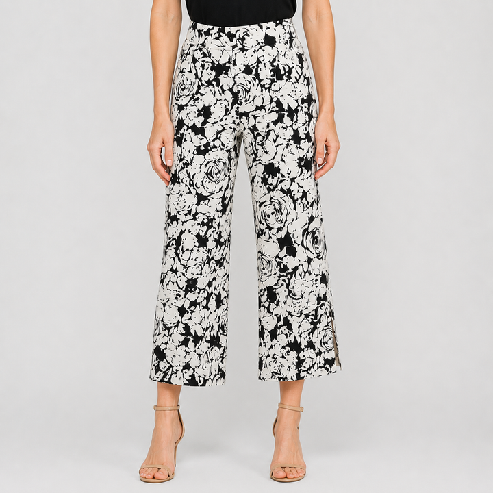 Signature Side Slit Ankle Pant - Abstract Rose - Limited Sizes
