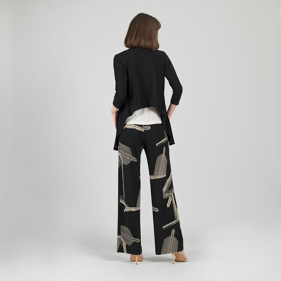 Wide Leg Pocket Pant - Linear Geo