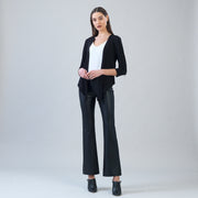 Modern Tie Front Cardigan - Black