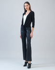Modern Tie Front Cardigan - Black