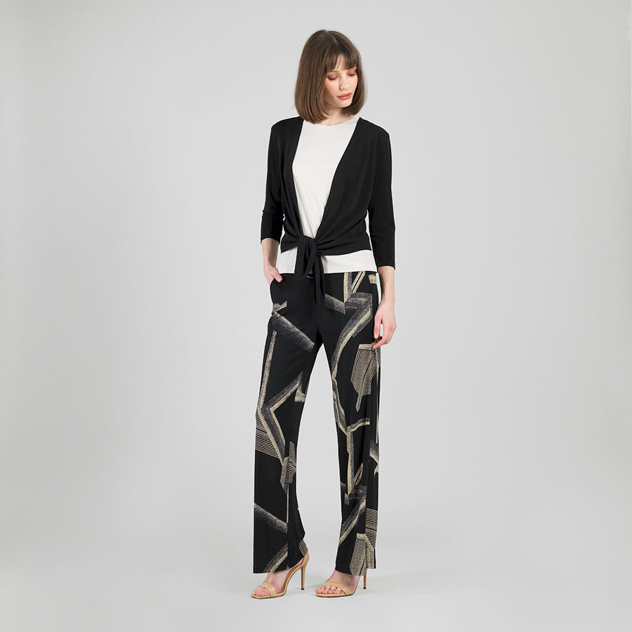 Modern Tie Front Cardigan - Black
