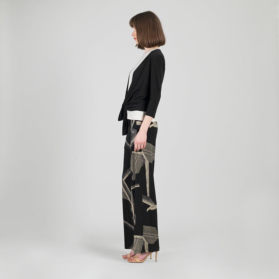 Modern Tie Front Cardigan - Black