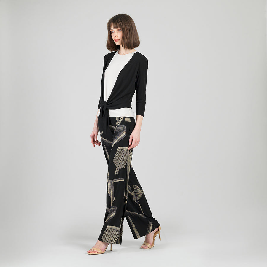 Modern Tie Front Cardigan - Black