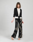 Wide Leg Pocket Pant - Linear Geo
