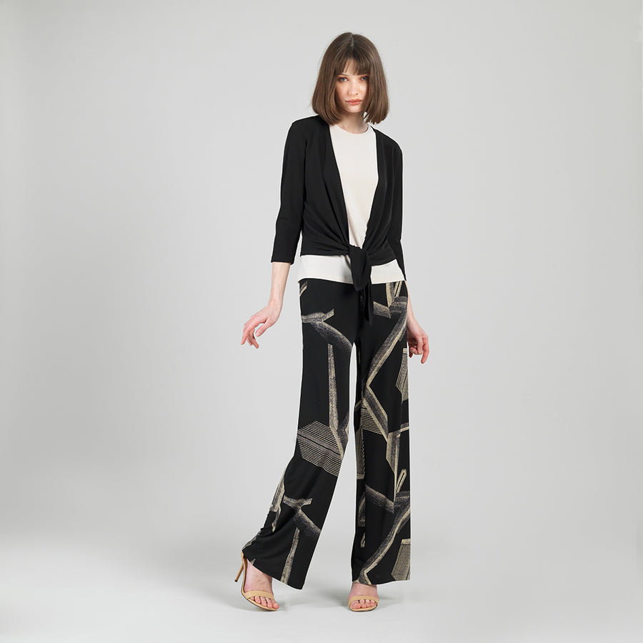 Wide Leg Pocket Pant - Linear Geo