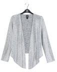 Shimmer Dots - Modern Tie Front Cardigan - Silver
