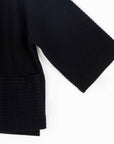 Chunky Ribbed - Cropped Pocket Sweater Cardigan - Black