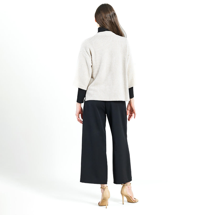 Chunky Ribbed - Cropped Pocket Sweater Cardigan - Sand