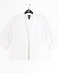 Linen Knit - Hi-Low Pocket Cardigan Jacket - Ivory