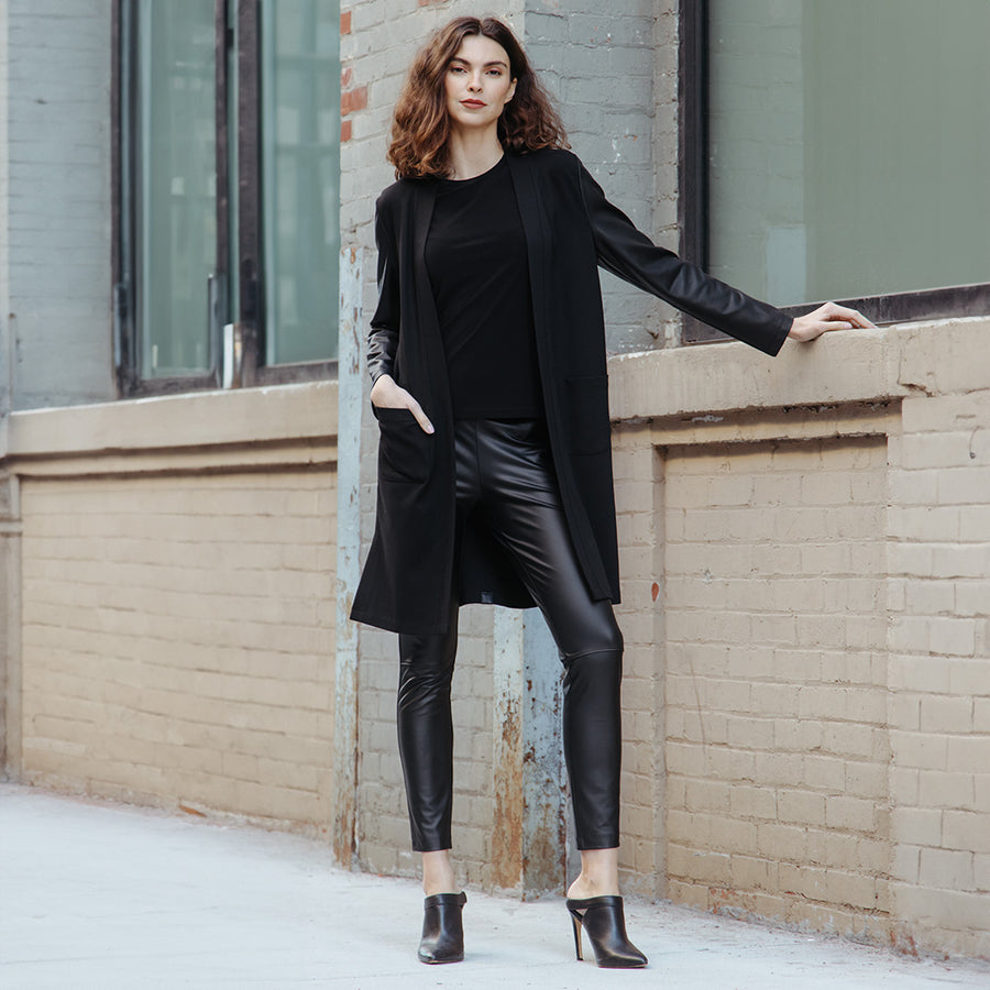 Clara Sunwoo Liquid Leather Sheen Signature Legging - Black