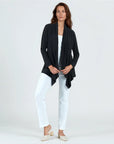 Drape Tunic Cardigan - Black