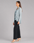 Shimmer Lamé - Cardigan & Cowl Tank Twinset - Silver - Final Sale