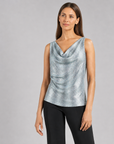 Shimmer Lamé - Cardigan & Cowl Tank Twinset - Silver - Final Sale