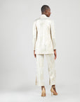 Foil Sheen - Drape Tunic Cardigan - Champagne