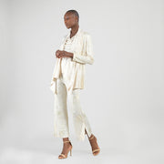 Foil Sheen - Drape Tunic Cardigan - Champagne