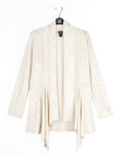 Foil Sheen - Drape Tunic Cardigan - Champagne