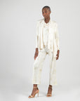 Foil Sheen - Drape Tunic Cardigan - Champagne