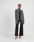 Sheer Shimmer - Drape Tunic Cardigan - Silver
