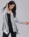 Pleated Knit - Drape Tunic Cardigan - Artistic Leaf - Final Sale