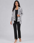 Pleated Knit - Drape Tunic Cardigan - Artistic Leaf - Final Sale