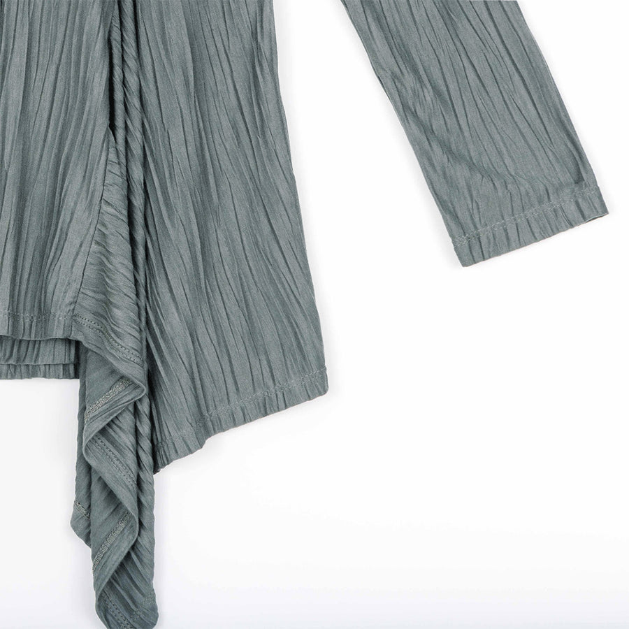 Soft Pleat Knit - Cardigan & Tank Twinset - Olive