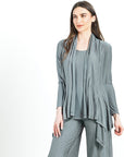 Soft Pleat Knit - Cardigan & Tank Twinset - Olive - Final Sale!