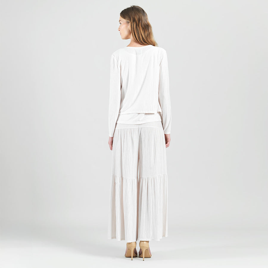 Soft Pleat Knit - 2pc Cardigan & Cowl Tank Twinset - Ivory - Limited Sizes