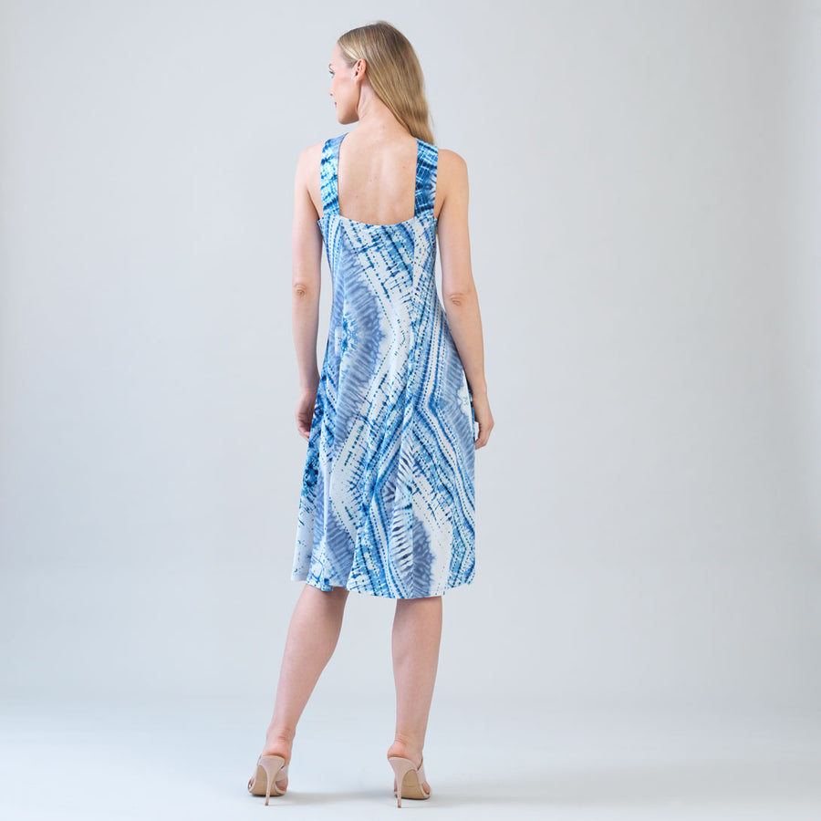 Womens Grecian Halter Swing Dress Acid Wash Large