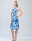 Grecian Halter Swing Dress - Acid Wash - Final Sale!