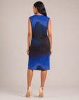 Side Slit Midi Dress - Purple Watercolor - Final Sale