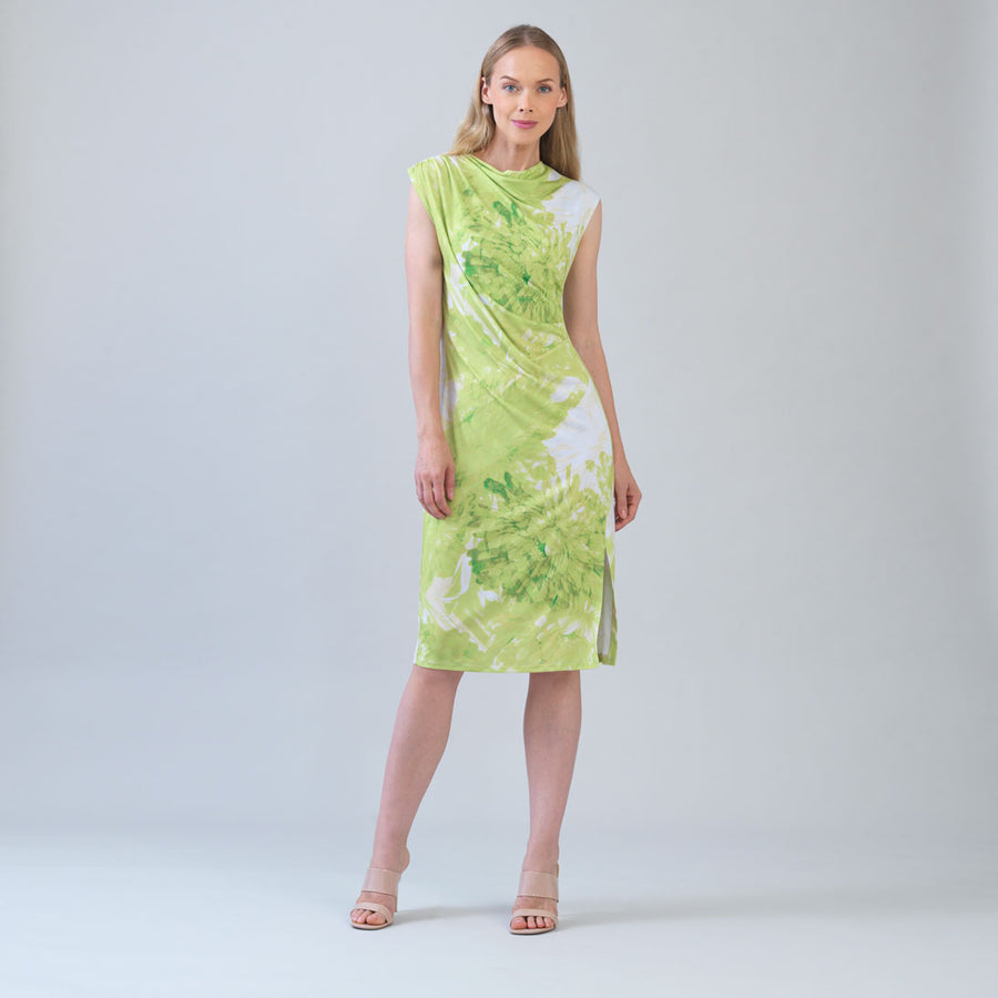 Signature Side Slit Midi Dress - Floral Citrus – Clara Sunwoo