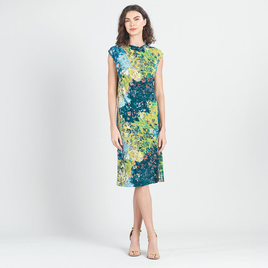 Side Slit Midi Dress - Floral Patch