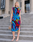 Signature Side Slit Midi Dress - Petal Burst