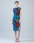 Signature Side Slit Midi Dress - Petal Burst