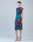 Signature Side Slit Midi Dress - Petal Burst