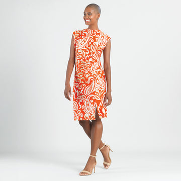 Butter Knit - Side Slit Midi Dress - Paisley Lotus - Final Sale!
