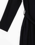 Lightweight Ponte - Tie Waist Pocket Midi Dress - Black - Final Sale!