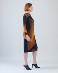 Tie Waist Pocket Midi Dress - Tan Watercolor - Final Sale!