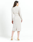 Chunky Ribbed - Tie Waist Pocket Midi Sweater Dress - Sand - Final Sale!