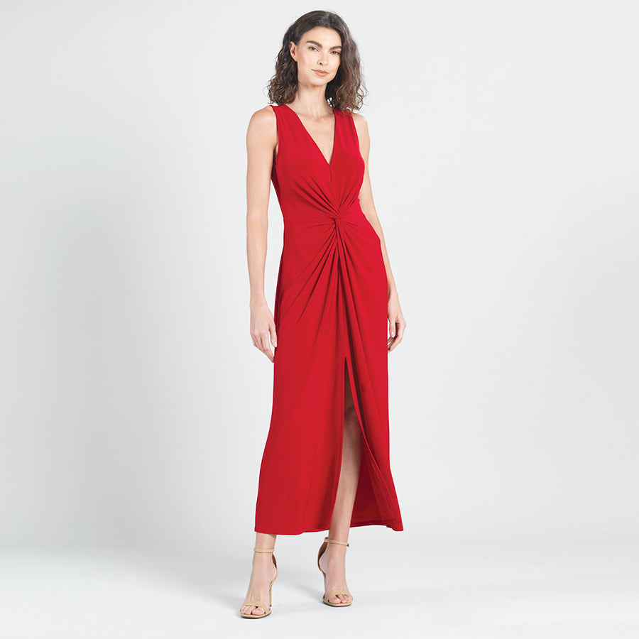 Center Slit Maxi Dress - Red