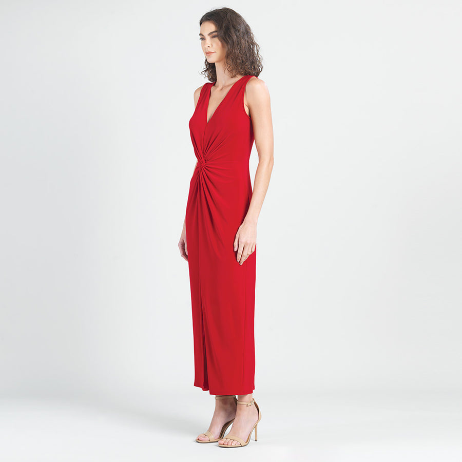 Center Slit Maxi Dress - Red
