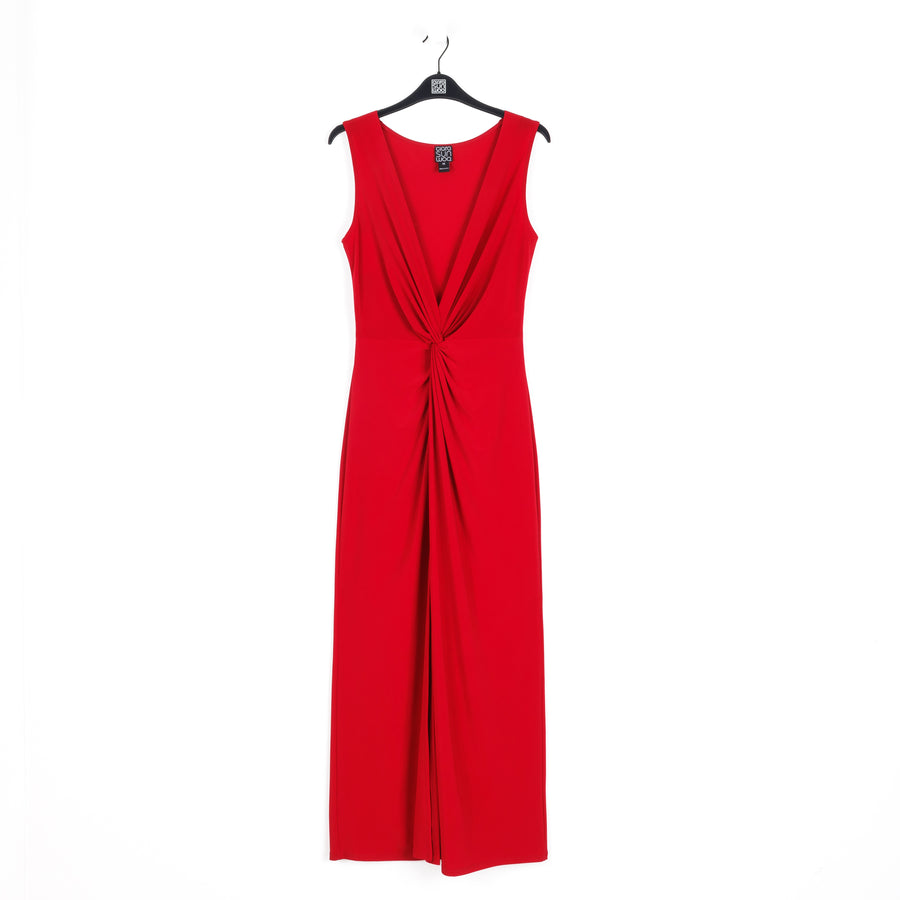 Center Slit Maxi Dress - Red