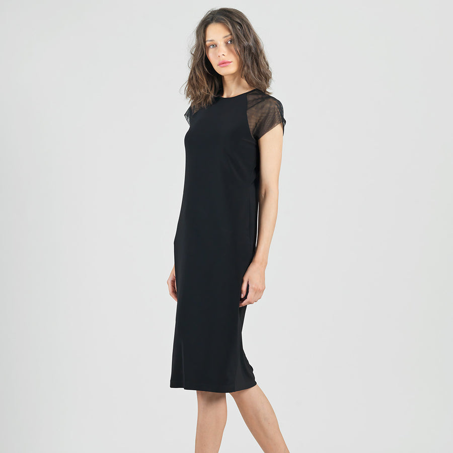 Mesh Cap Sleeve Midi Dress Mesh Cap Sleeve Midi Dress