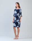 Tulip Cuff Back Tie Dress - Peony Blossom