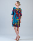 Tulip Cuff Back Tie Dress - Petal Burst