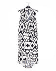 Crinkle Pleat Knit - Crossover Tulip Hem Dress - Aztec