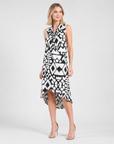 Crinkle Pleat Knit - Crossover Tulip Hem Dress - Aztec - Final Sale!