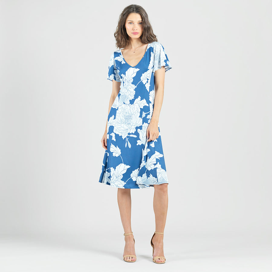 Butter Knit - Flutter Sleeve A-Line Midi Dress - Mum Sketch