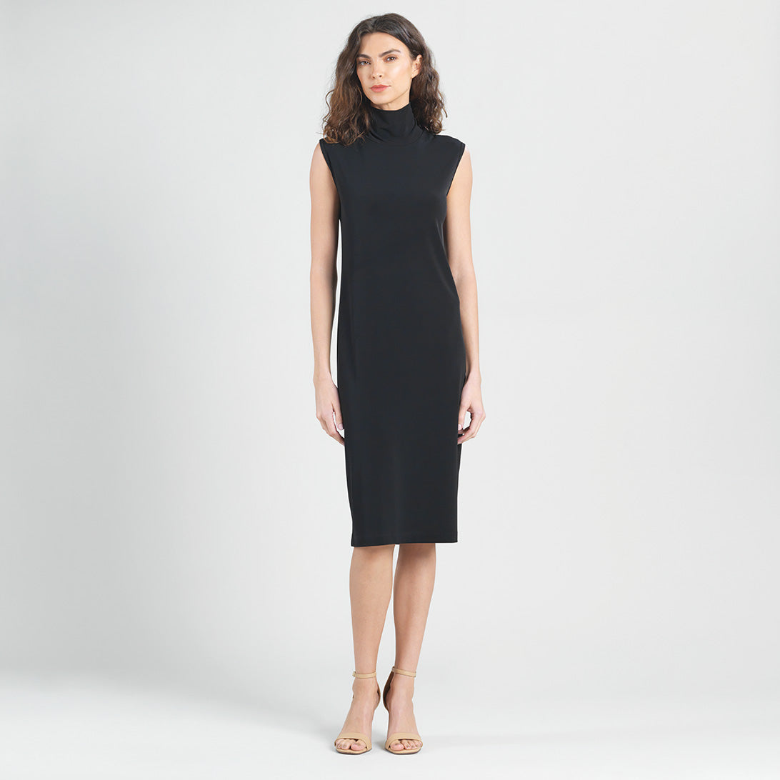 Womens Black Mock Neck Midi Dress Medium Womens Black Mock Neck Midi Dress Medium