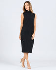 Signature Mock Neck Midi Dress - Black - Final Sale!